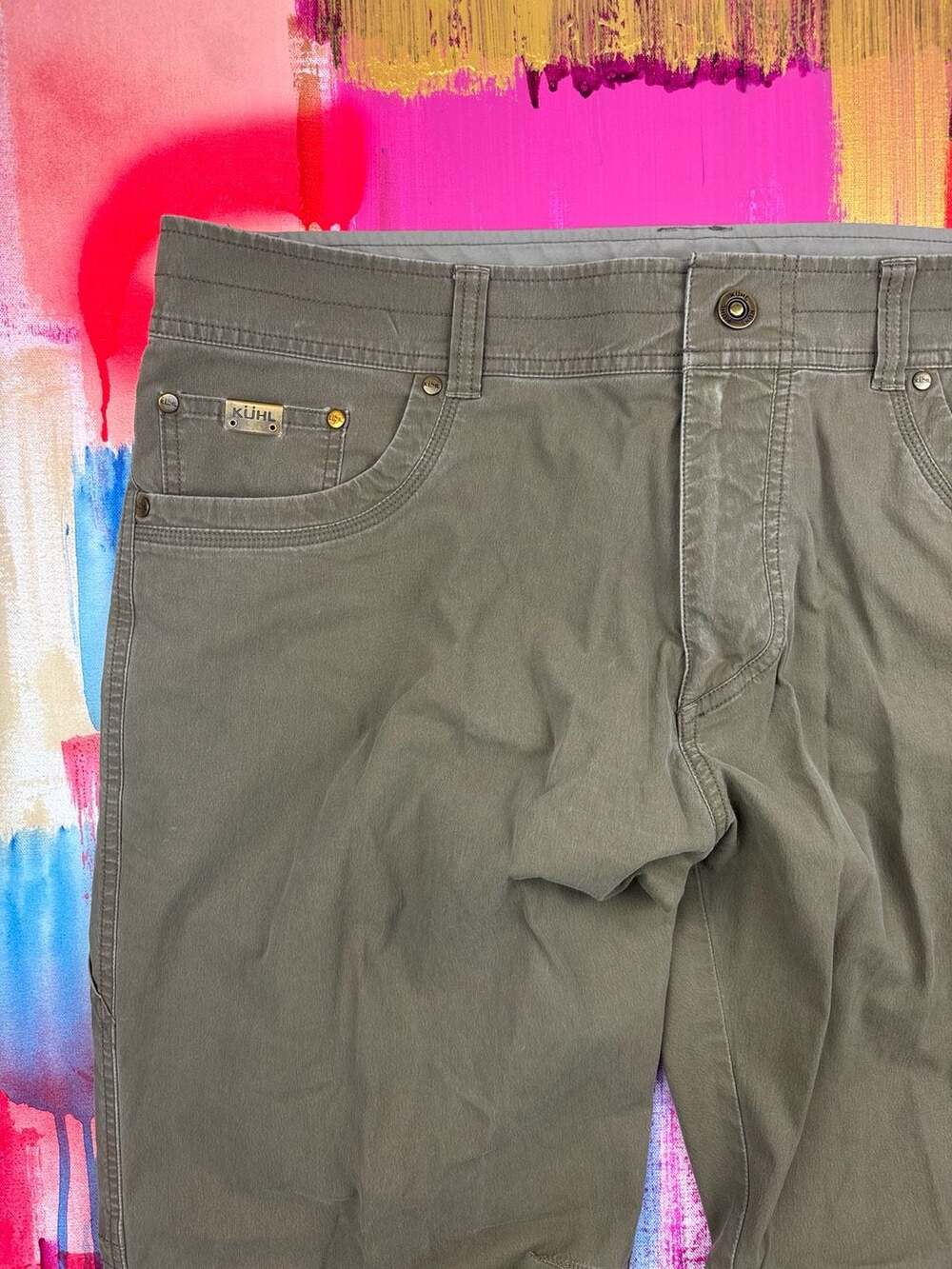KÜHL Revolvr Uberkuhl Stretch Pants 38x32 Khaki Brown